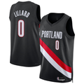 Cooneas PT.Blazers #0 Damian Lillard Black Swingman Player Jerseys - Icon Edition