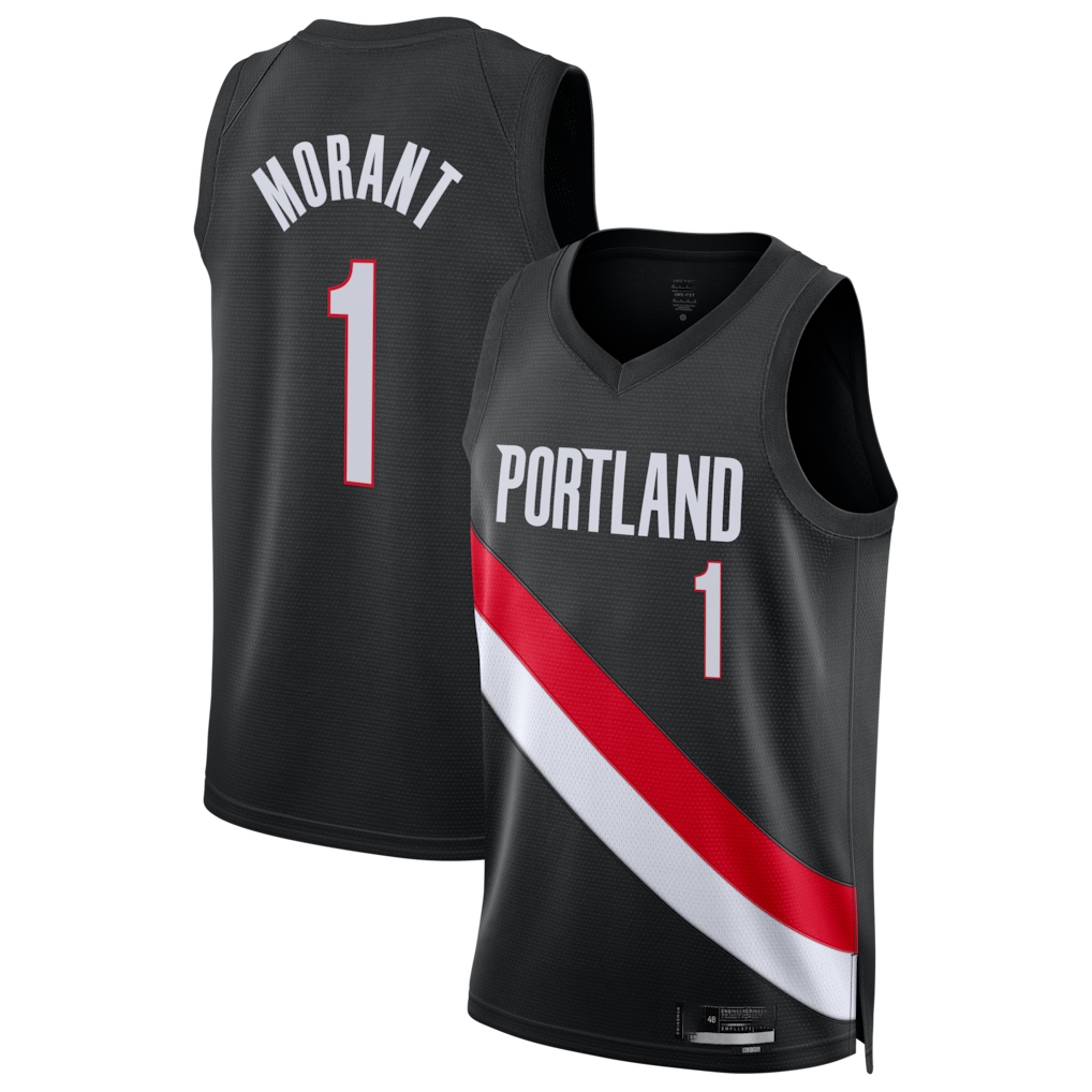 Cooneas PT.Blazers #1 Ja Morant Black Swingman Jerseys - Icon Edition