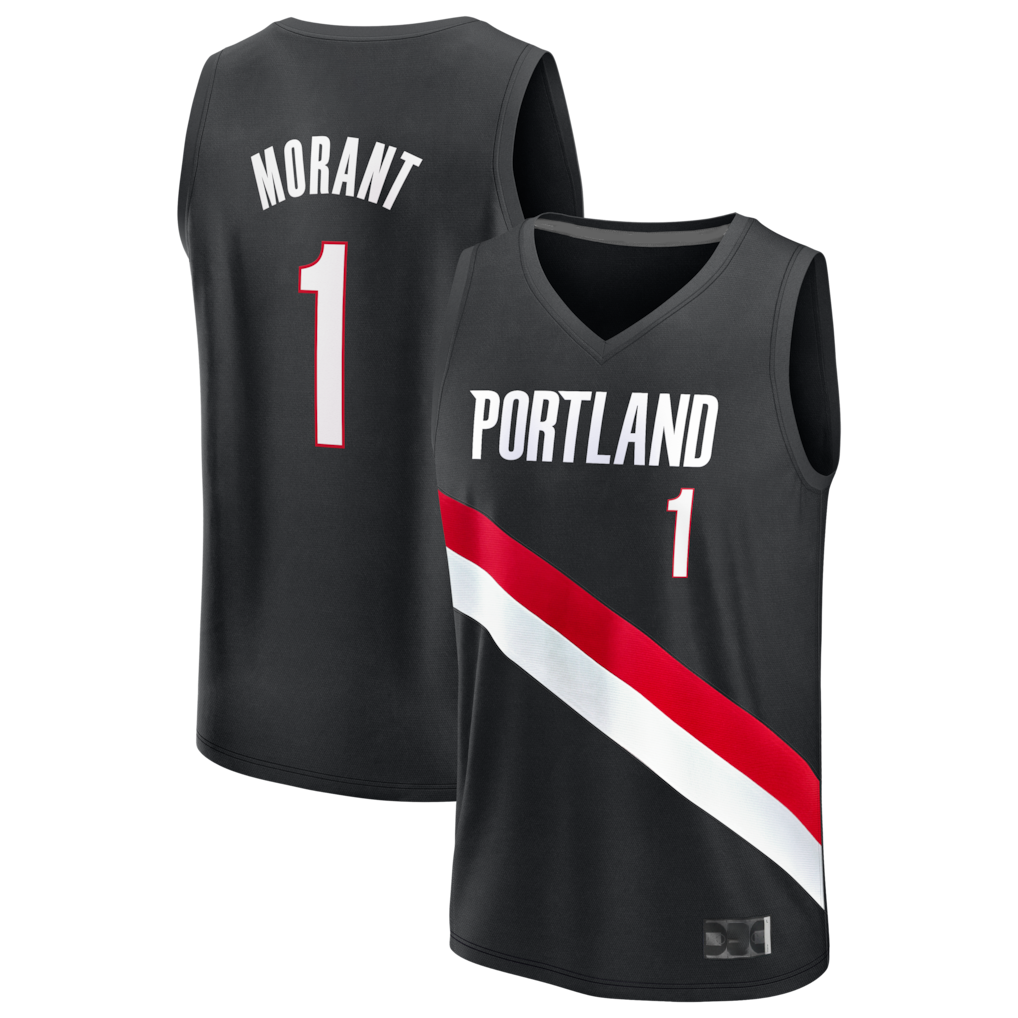 Cooneas PT.Blazers #1 Ja Morant Fanatics Black Fast Break Jerseys - Icon Edition