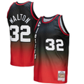 Cooneas PT.Blazers #32 Bill Walton Mitchell & Ness RedBlack 1976--1977 Hardwood Classics Fadeaway Swingman Player Jerseys