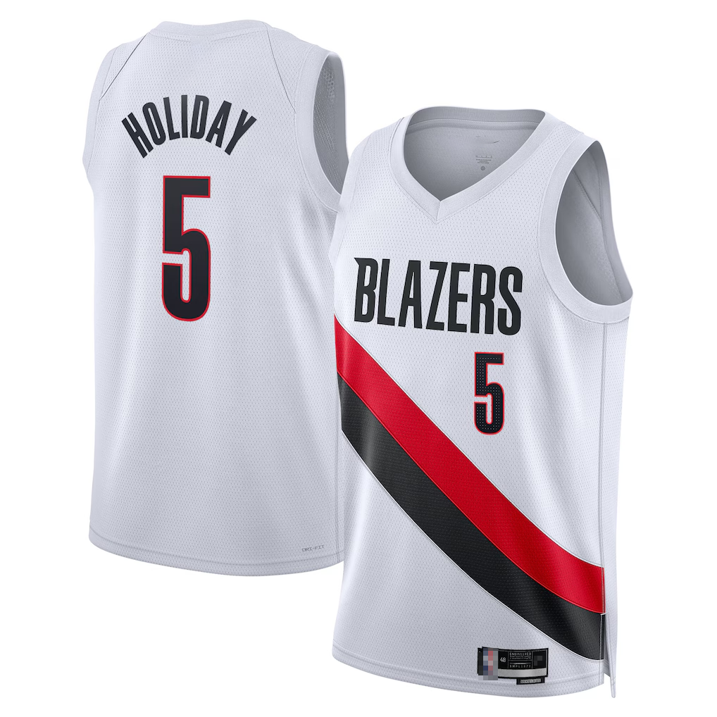 Cooneas PT.Blazers #5 Jrue Holiday White Swingman Jerseys - Association Edition