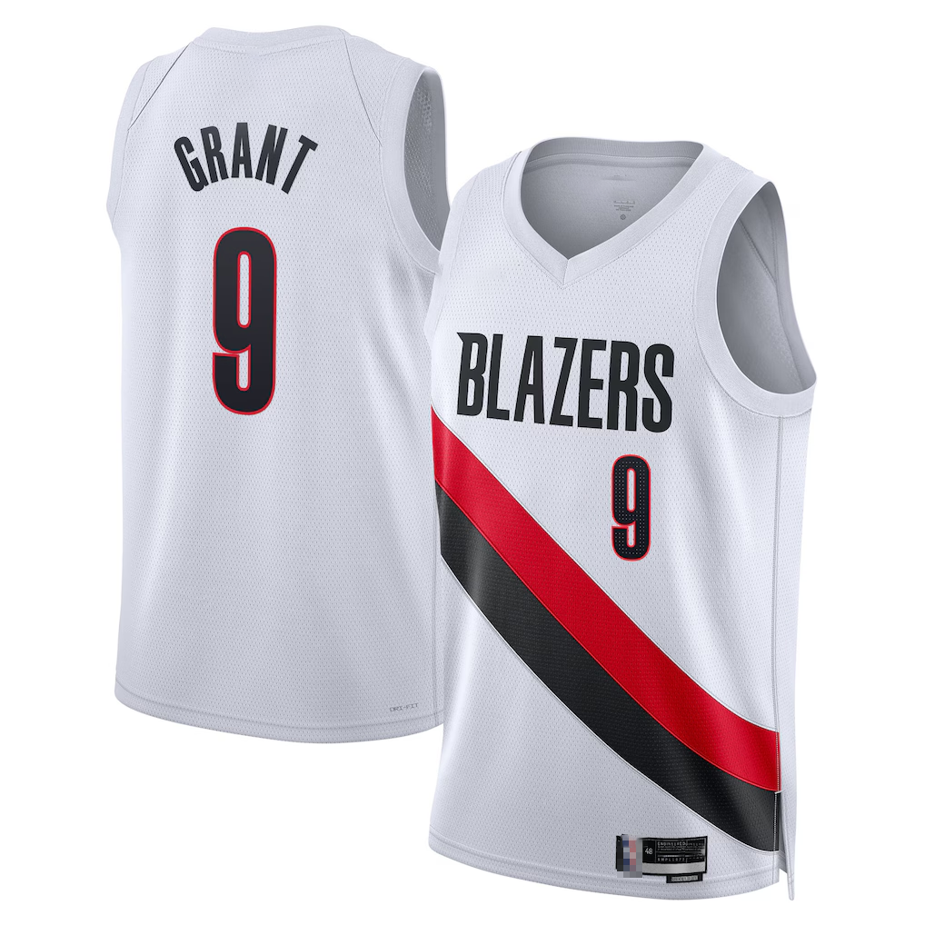 Cooneas PT.Blazers #9 Jerami Grant White Swingman Jerseys - Association Edition
