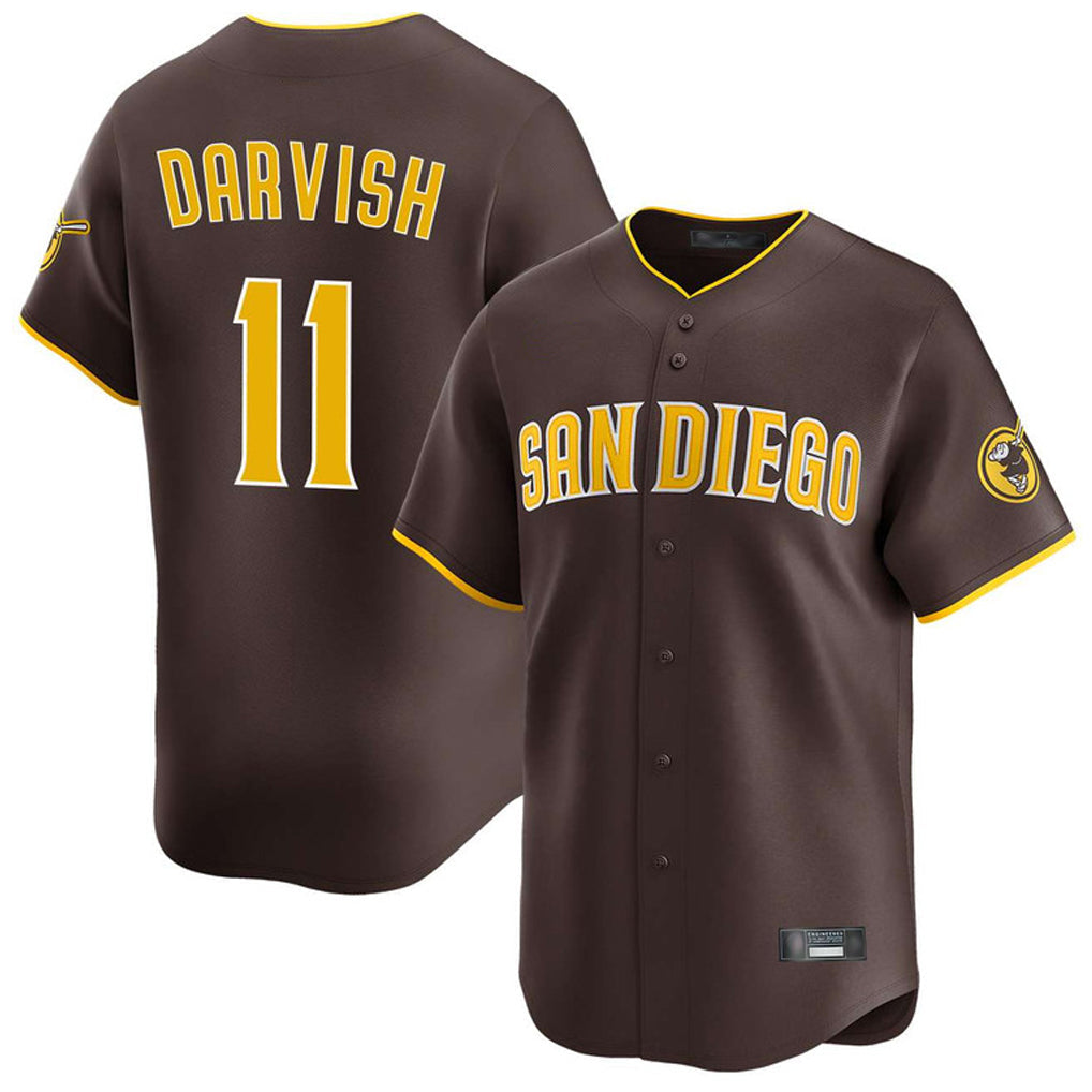 Cooneas S.Diego Padres #11 Yu Darvish Player Brown Home Limited Game Stitched Jerseys