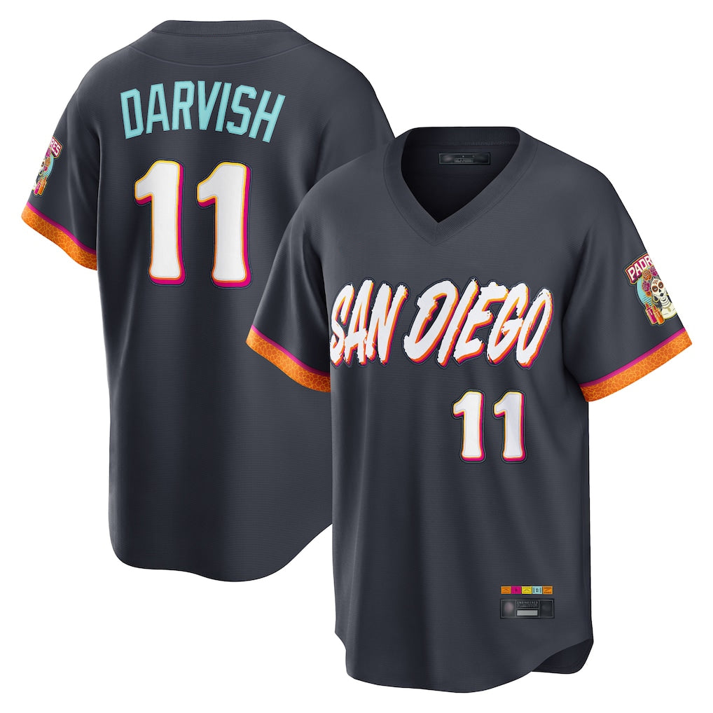 Cooneas S.Diego Padres #11 Yu Darvish Player Obsidian 2026 City Connect Home Game T-shirt Stitched Jerseys