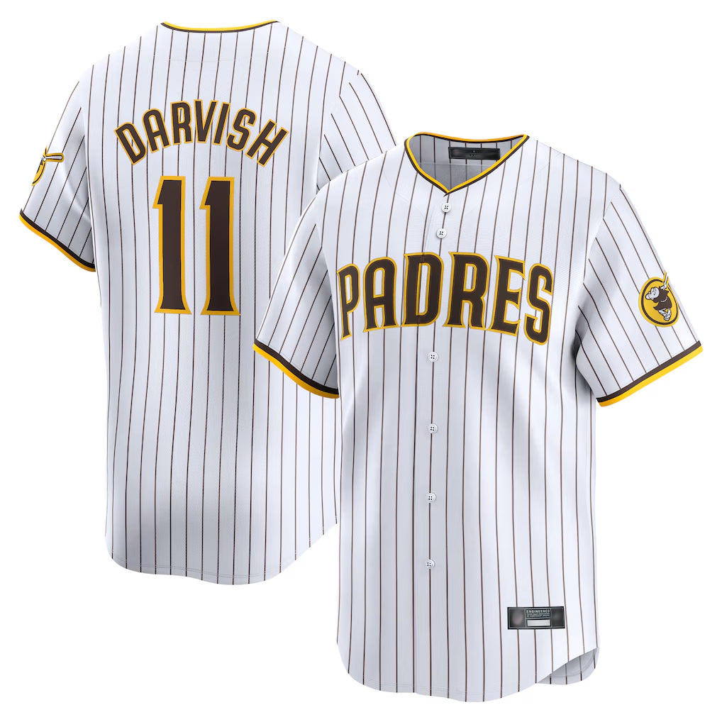 Cooneas S.Diego Padres #11 Yu Darvish Player White Home Limited Stitched Jerseys