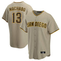Cooneas S.Diego Padres #13 Manny Machado Player Khaki Home Game Stitched Jerseys