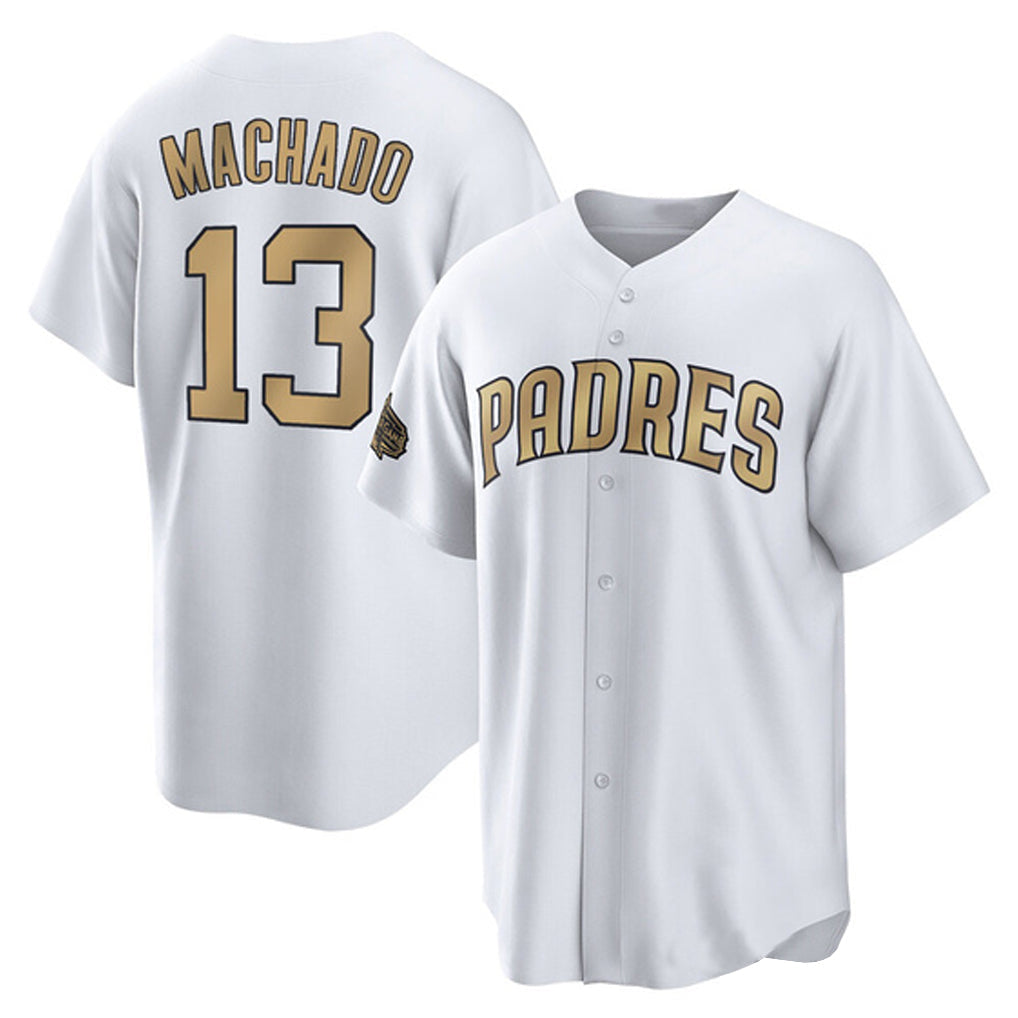 Cooneas S.Diego Padres #13 Manny Machado Player White Replica All-Star Game Home Stitched Jerseys