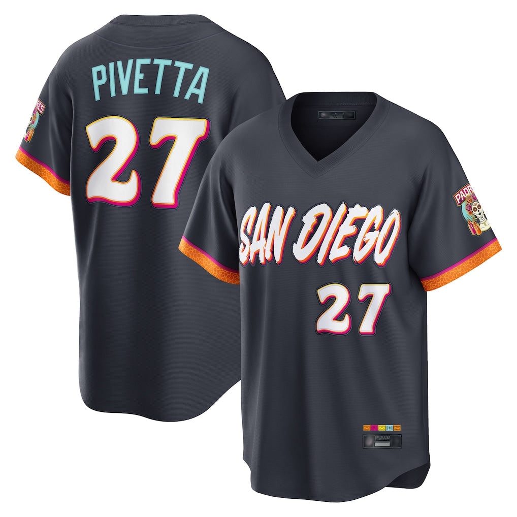 Cooneas S.Diego Padres #27 Nick Pivetta Player Obsidian 2026 City Connect Home Limited T-shirt Stitched Jerseys