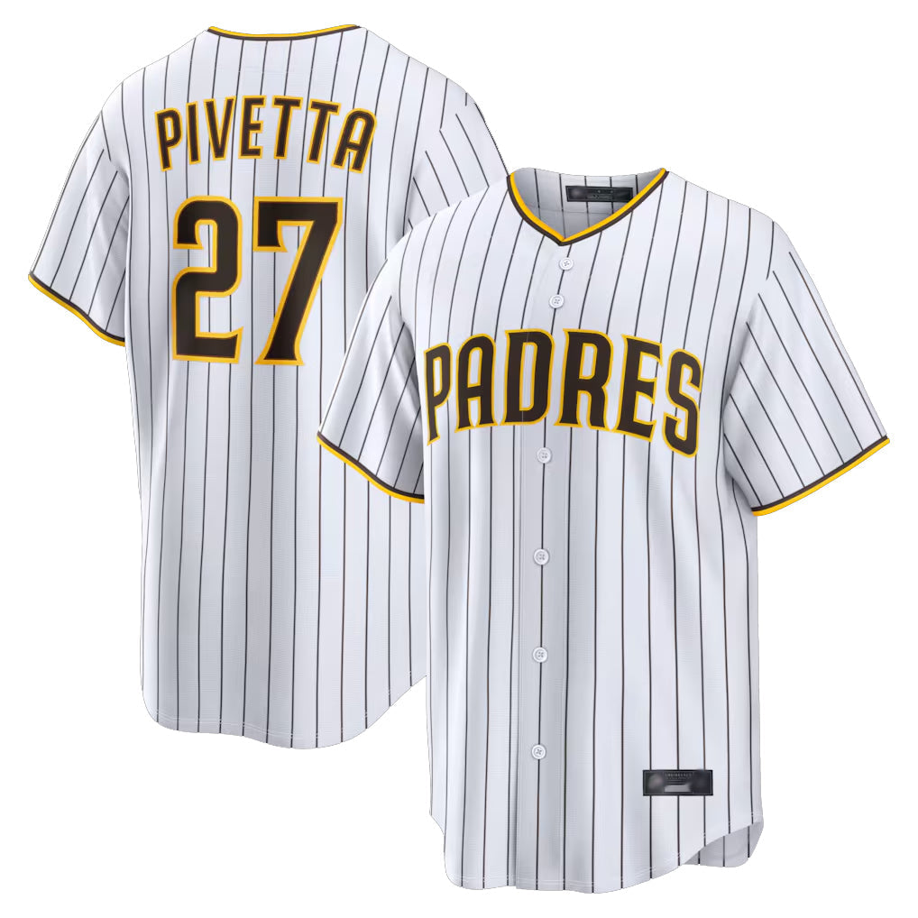 Cooneas S.Diego Padres #27 Nick Pivetta Player White Home Limited Stitched Jerseys
