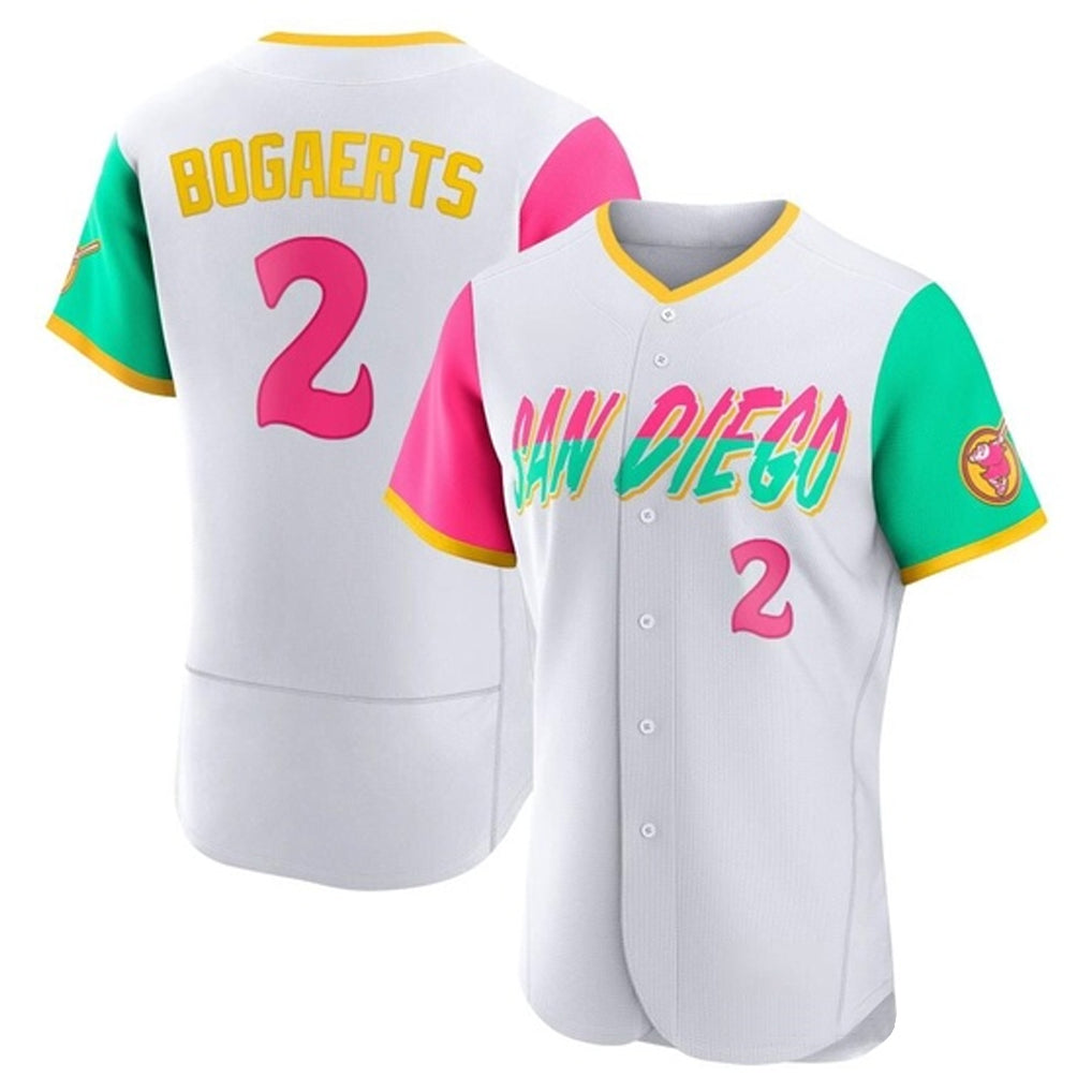 Cooneas S.Diego Padres #2 Xander Bogaerts Player White City Connect Home Limited Elite Stitched Jerseys