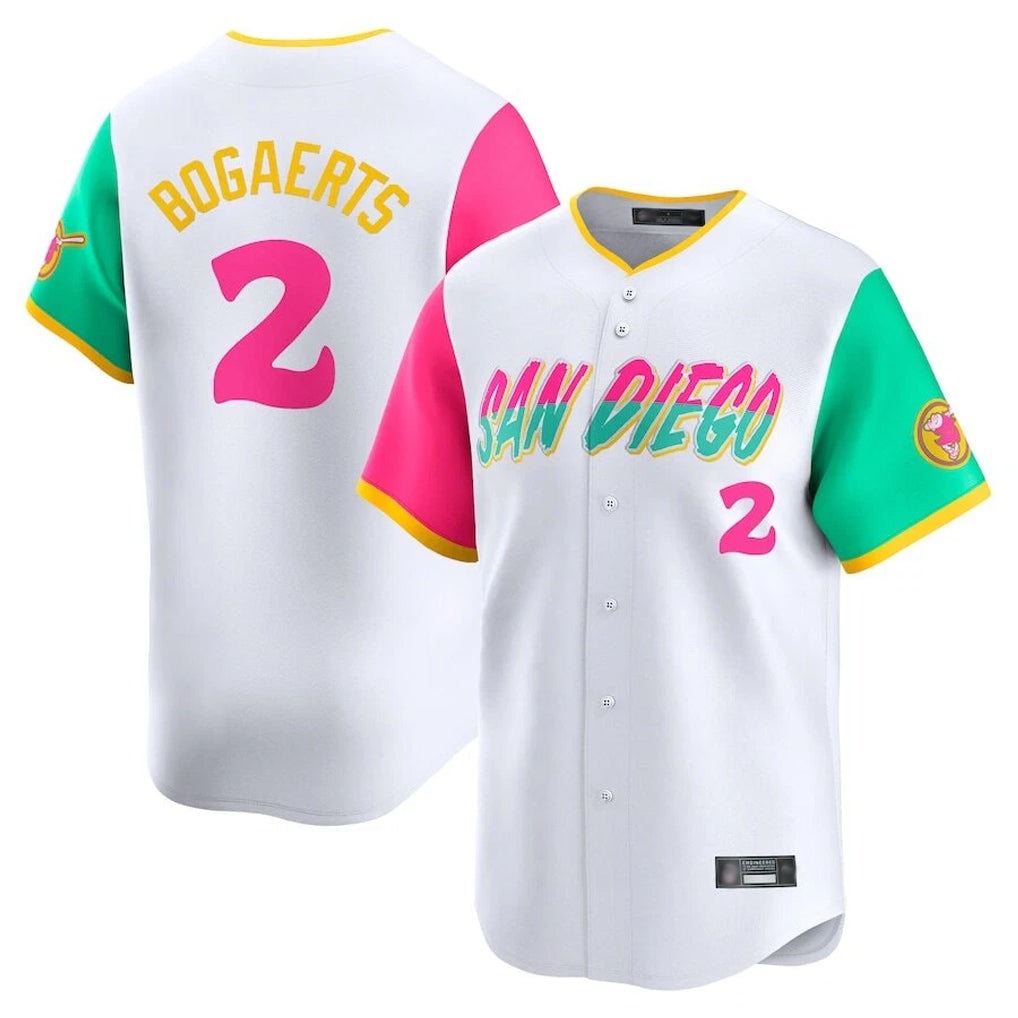 Cooneas S.Diego Padres #2 Xander Bogaerts Player White City Connect Home Limited Stitched Jerseys