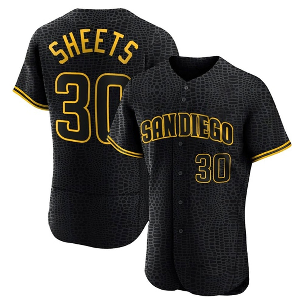 Cooneas S.Diego Padres #30 Gavin Sheets Player Black Snake Skin City Home Limited Elite Stitched Jerseys