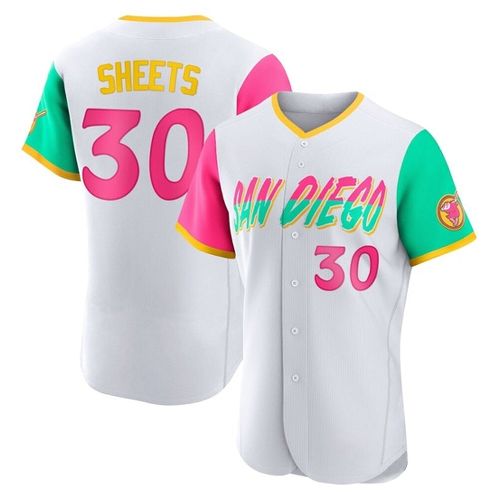 Cooneas S.Diego Padres #30 Gavin Sheets Player White City Connect Home Limited Elite Stitched Jerseys