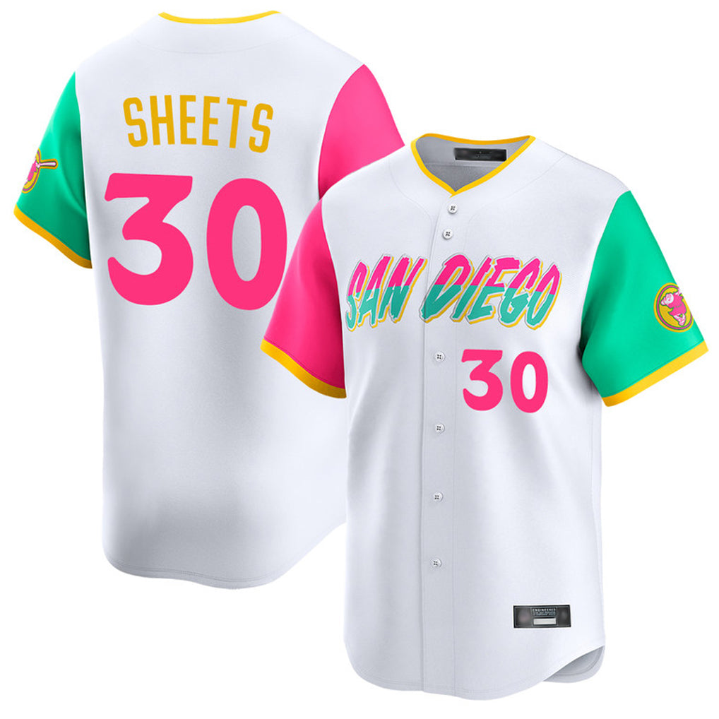 Cooneas S.Diego Padres #30 Gavin Sheets Player White City Connect Home Limited Stitched Jerseys