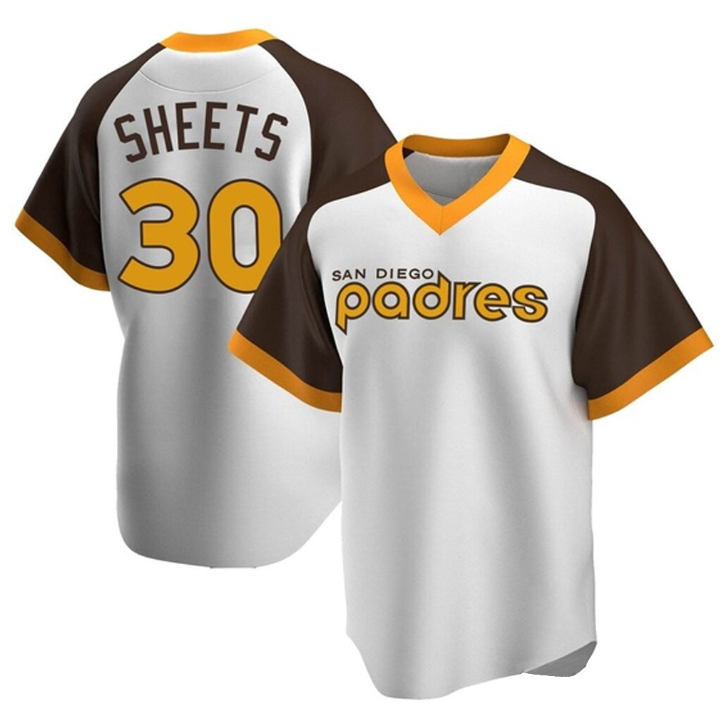 Cooneas S.Diego Padres #30 Gavin Sheets Player White Home Cooperstown Collection Replica Game Stitched Jerseys