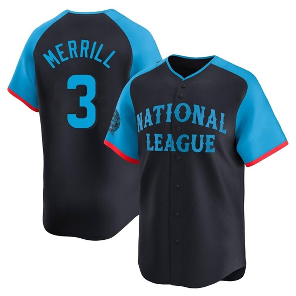 Cooneas S.Diego Padres #3 Jackson Merrill Player National League Navy All-Star Game Limited Stitched Jerseys