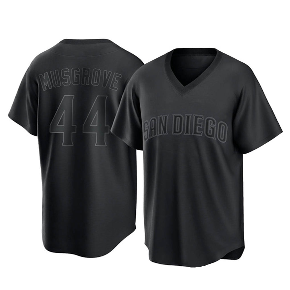 Cooneas S.Diego Padres #44 Joe Musgrove Player Black Pitch Fashion Game T-shirt Stitched Jerseys