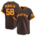 Cooneas S.Diego Padres #58 Wandy Peralta Player Brown Home Cooperstown Collection Replica Game Stitched Jerseys