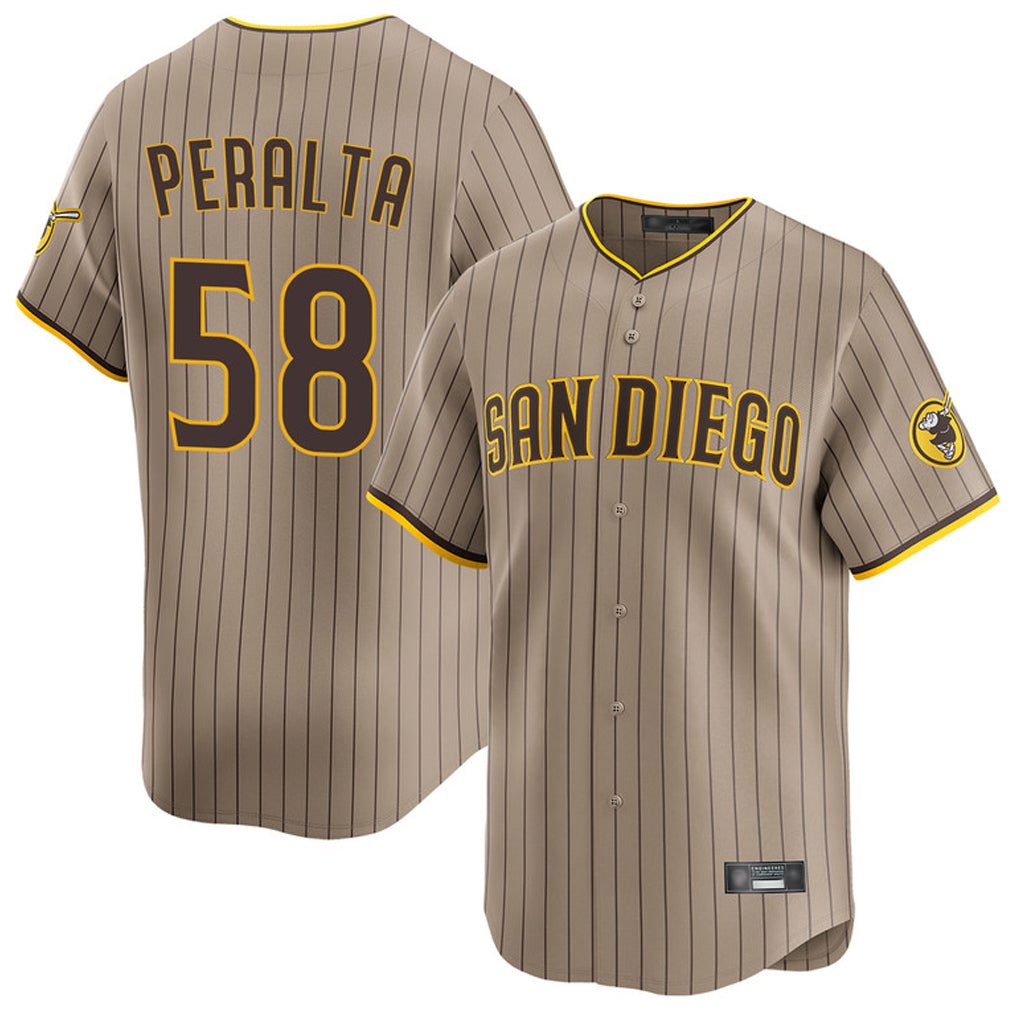 Cooneas S.Diego Padres #58 Wandy Peralta Player Khaki Home Limited Stitched Jerseys