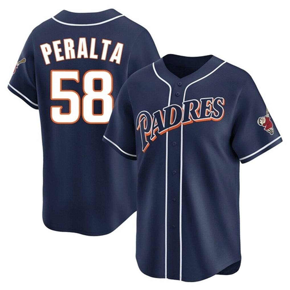 Cooneas S.Diego Padres #58 Wandy Peralta Player Navy Cooperstown Collection Limited Home Stitched Jerseys