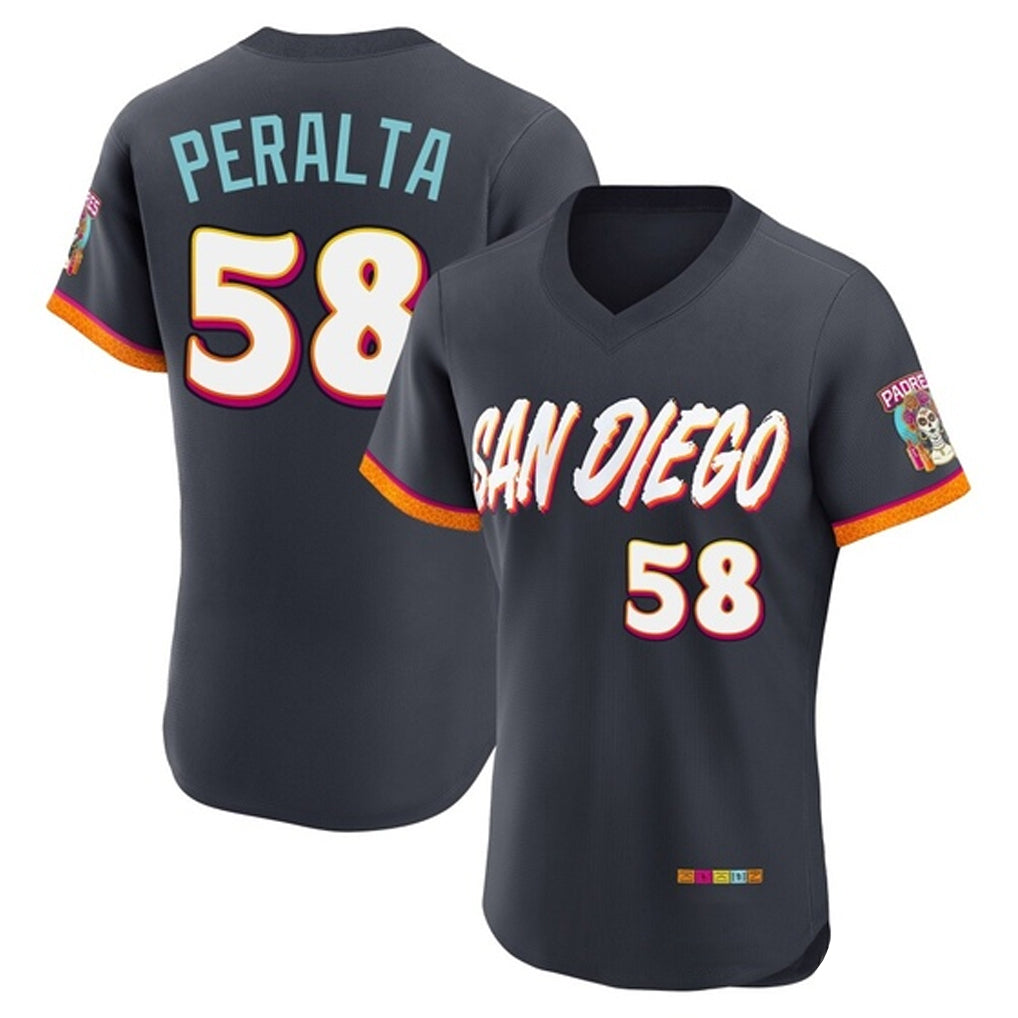 Cooneas S.Diego Padres #58 Wandy Peralta Player Obsidian 2026 City Connect Home Limited Elite T-shirt Stitched Jerseys
