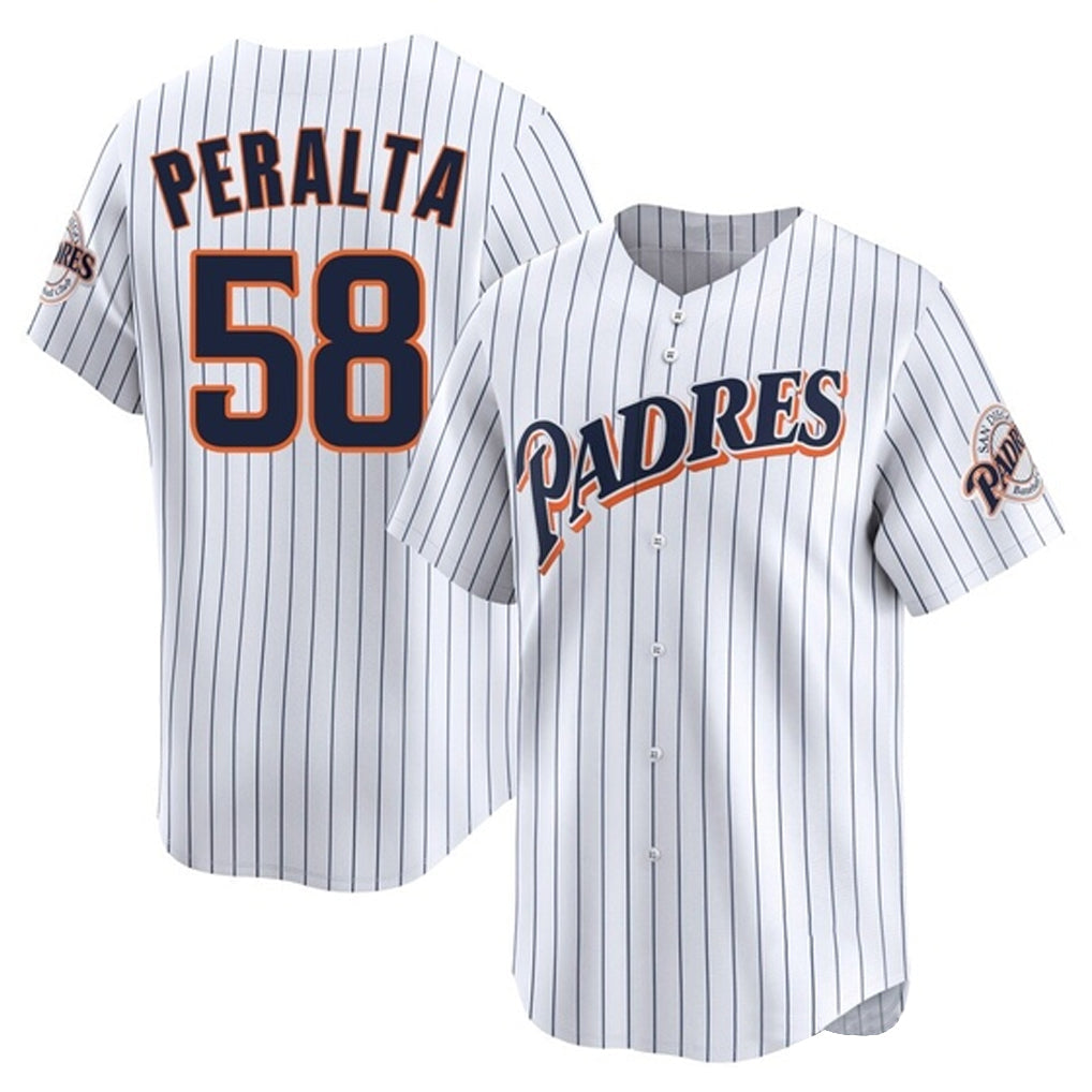 Cooneas S.Diego Padres #58 Wandy Peralta Player White Cooperstown Collection Limited Home Stitched Jerseys