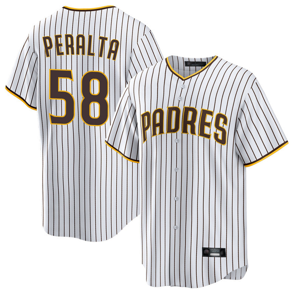 Cooneas S.Diego Padres #58 Wandy Peralta Player White Home Game Stitched Jerseys