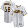 Cooneas S.Diego Padres #58 Wandy Peralta Player White Home Game Stitched Jerseys