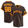 Cooneas S.Diego Padres #98 Randy Vasquez Player Brown Home Cooperstown Collection Replica Game Stitched Jerseys