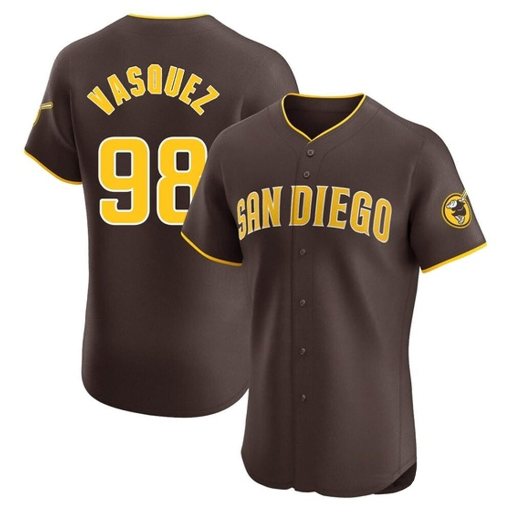Cooneas S.Diego Padres #98 Randy Vasquez Player Brown Home Limited Elite Stitched Jerseys