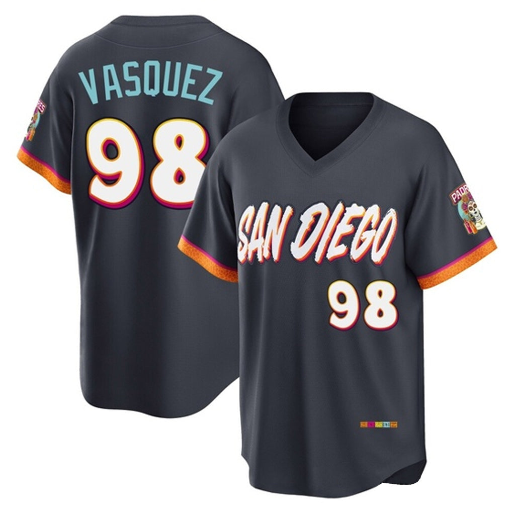 Cooneas S.Diego Padres #98 Randy Vasquez Player Obsidian 2026 City Connect Home Limited T-shirt Stitched Jerseys