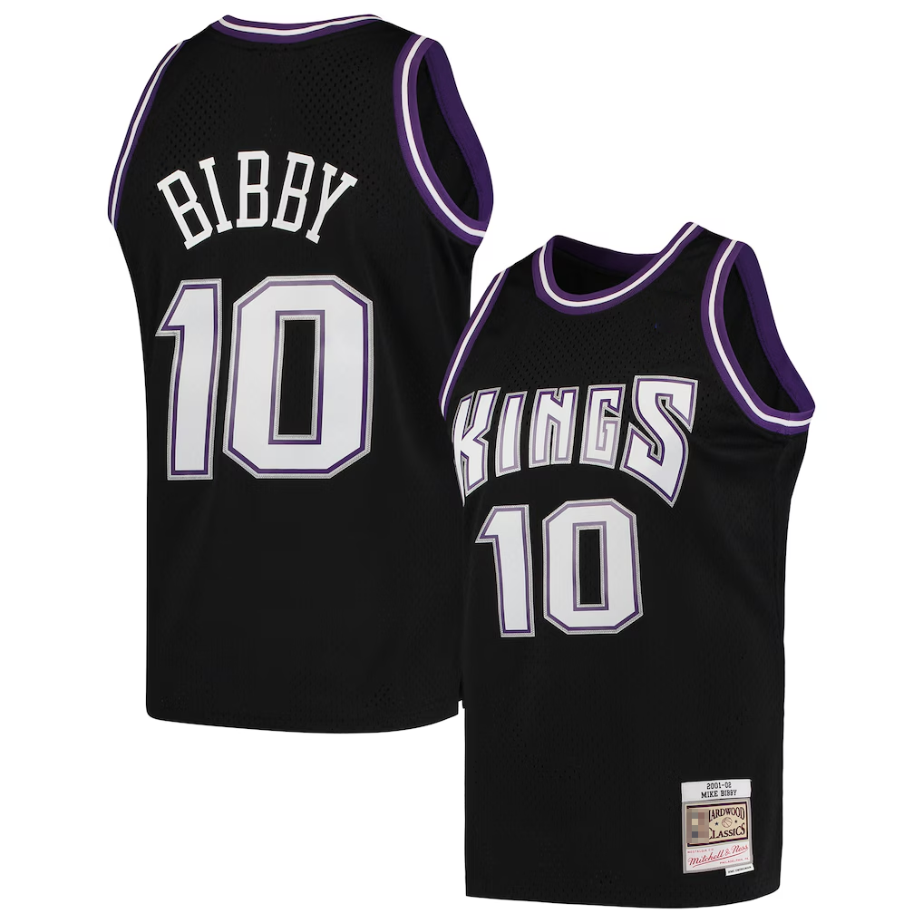 Cooneas S.Kings #10 Mike Bibby Mitchell & Ness Black Hardwood Classics Swingman Jerseys