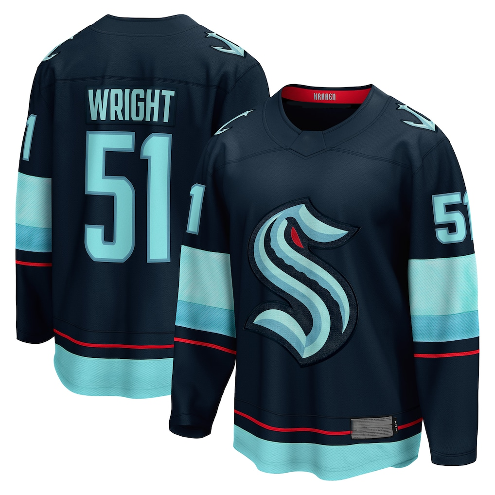 Cooneas S.Kraken #51 Shane Wright Deep Sea Blue Home Breakaway Player Jerseys