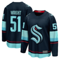 Cooneas S.Kraken #51 Shane Wright Deep Sea Blue Home Breakaway Player Jerseys