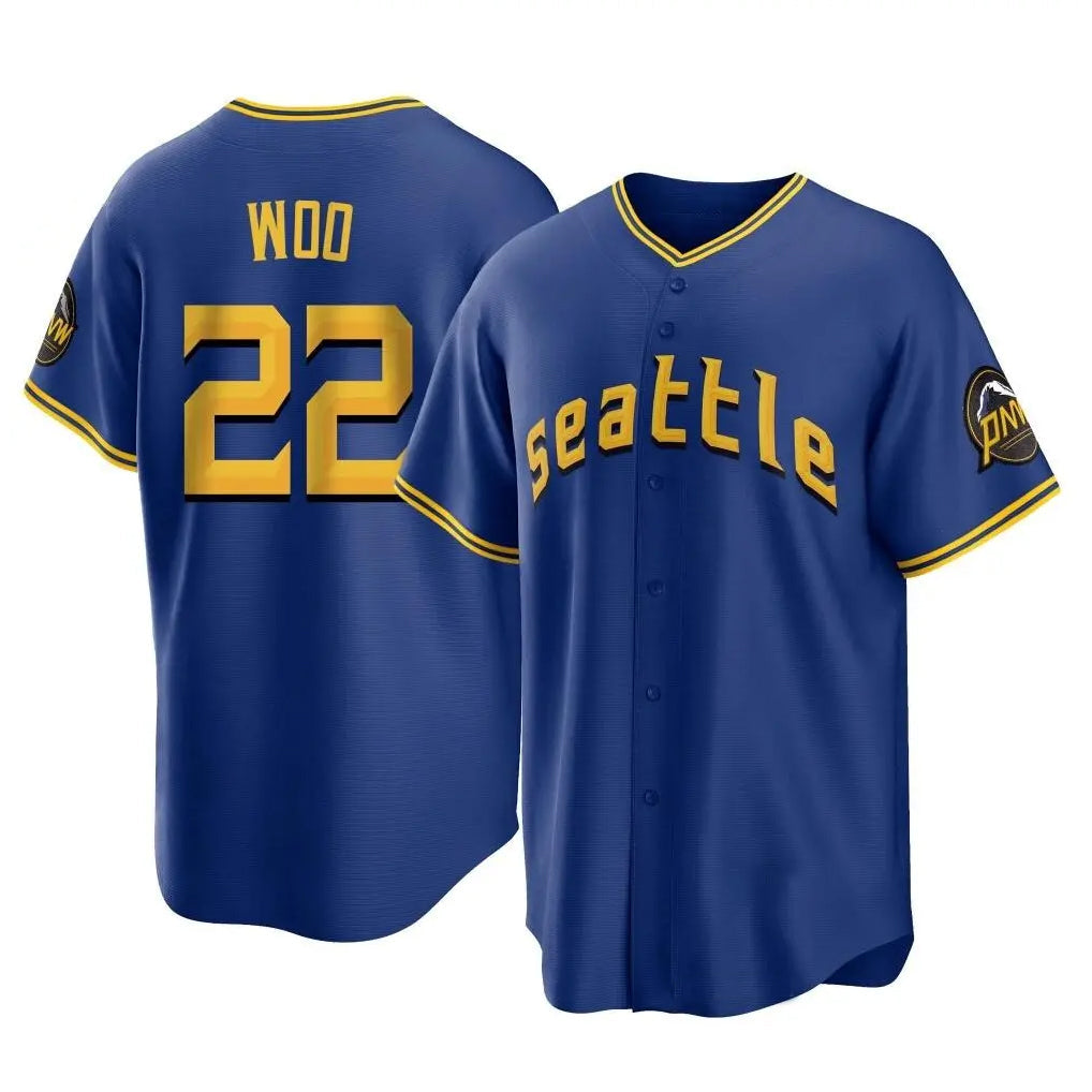 Cooneas S.Mariners #22 Bryan Woo Player Royal City Connect Home Game Stitched Jerseys