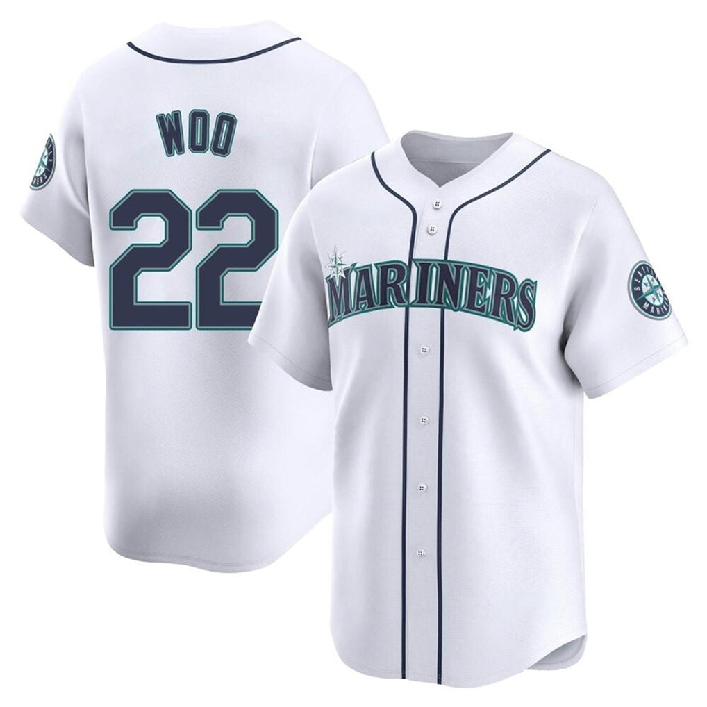 Cooneas S.Mariners #22 Bryan Woo Player White Home Limited Stitched Jerseys