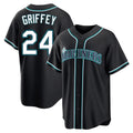 Cooneas S.Mariners #24 Ken Griffey Jr Player Black Fashion Home Limited Stitched Jerseys