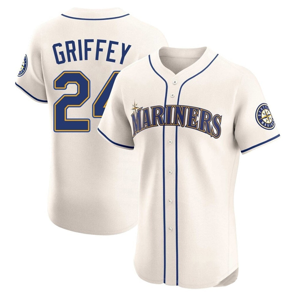 Cooneas S.Mariners #24 Ken Griffey Jr Player Cream Home Limited Elite Stitched Jerseys