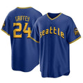 Cooneas S.Mariners #24 Ken Griffey Jr Player Royal City Connect Home Game Stitched Jerseys