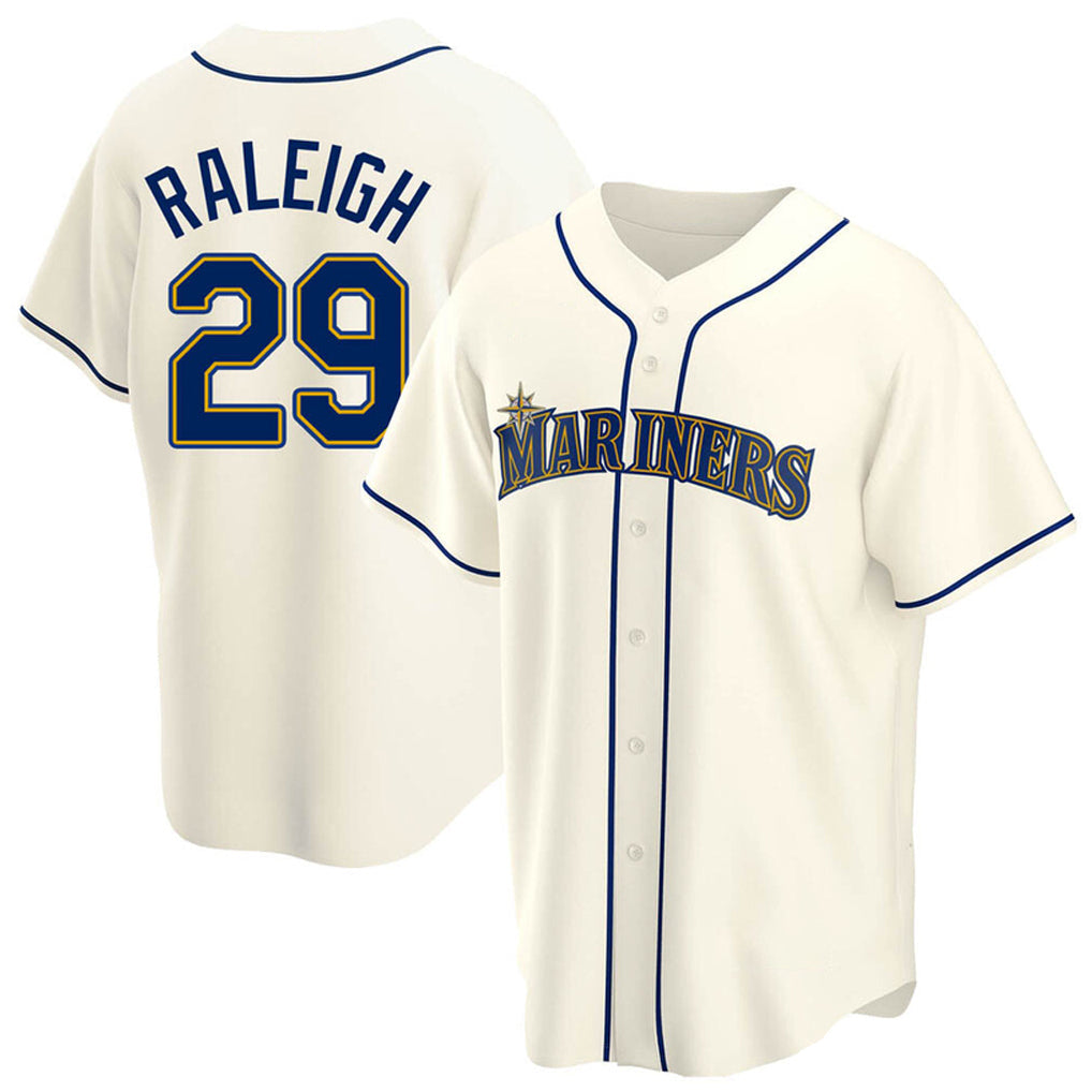 Cooneas S.Mariners #29 Cal Raleigh Player Cream Home Game Stitched Jerseys