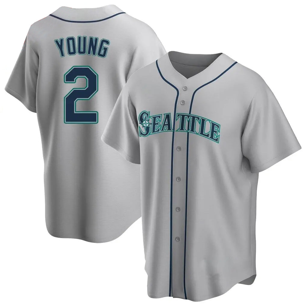 Cooneas S.Mariners #2 Cole Young Player Gray Home Game Stitched Jerseys