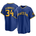 Cooneas S.Mariners #34 Felix Hernandez Player Royal City Connect Home Game Stitched Jerseys