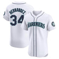 Cooneas S.Mariners #34 Felix Hernandez Player White Home Limited Elite Stitched Jerseys