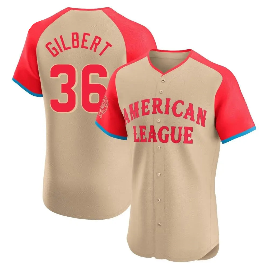 Cooneas S.Mariners #36 Logan Gilbert Player Cream American League All-Star Limited Home Elite Stitched Jerseys