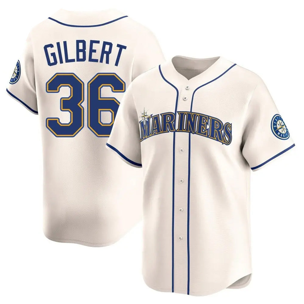 Cooneas S.Mariners #36 Logan Gilbert Player Cream Home Limited Stitched Jerseys