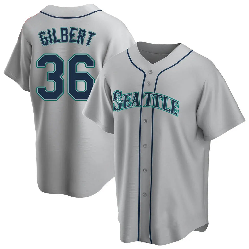 Cooneas S.Mariners #36 Logan Gilbert Player Gray Home Game Stitched Jerseys