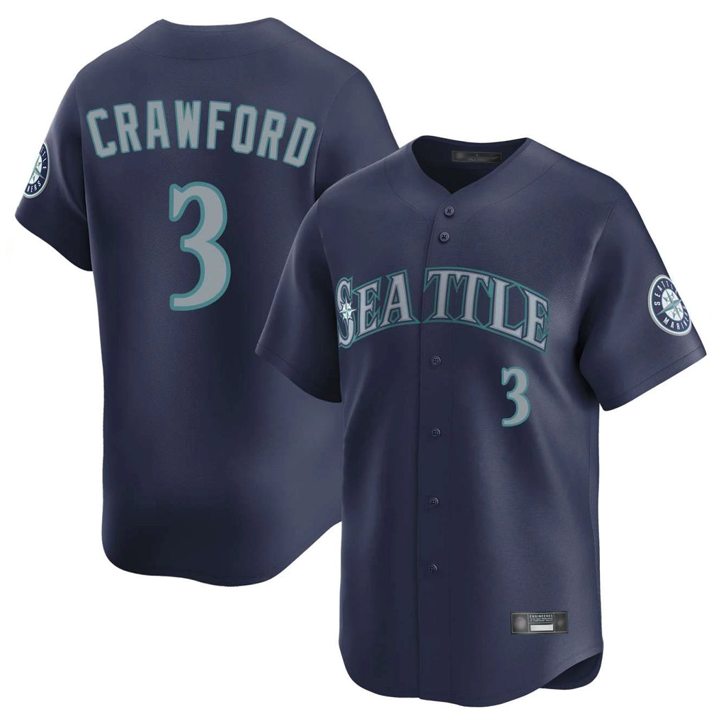 Cooneas S.Mariners #3 J.P. Crawford Player Navy Home Limited Stitched Jerseys