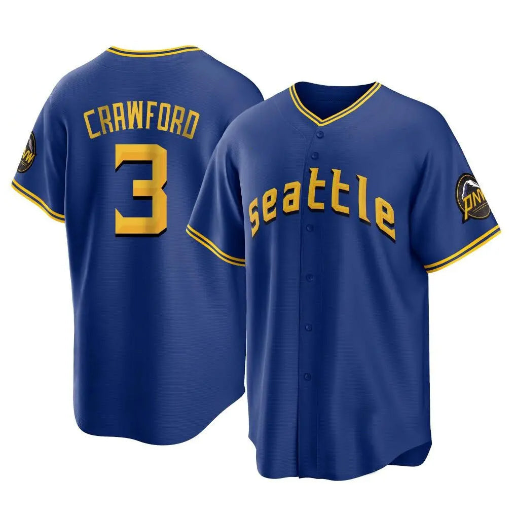 Cooneas S.Mariners #3 J.P. Crawford Player Royal City Connect Home Game Stitched Jerseys