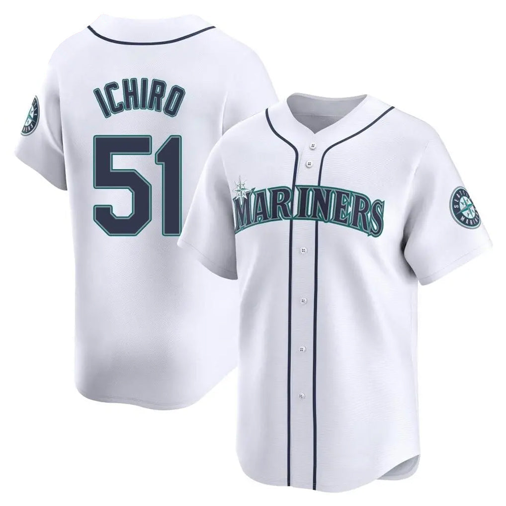 Cooneas S.Mariners #51 Ichiro Suzuki Player White Home Limited Stitched Jerseys