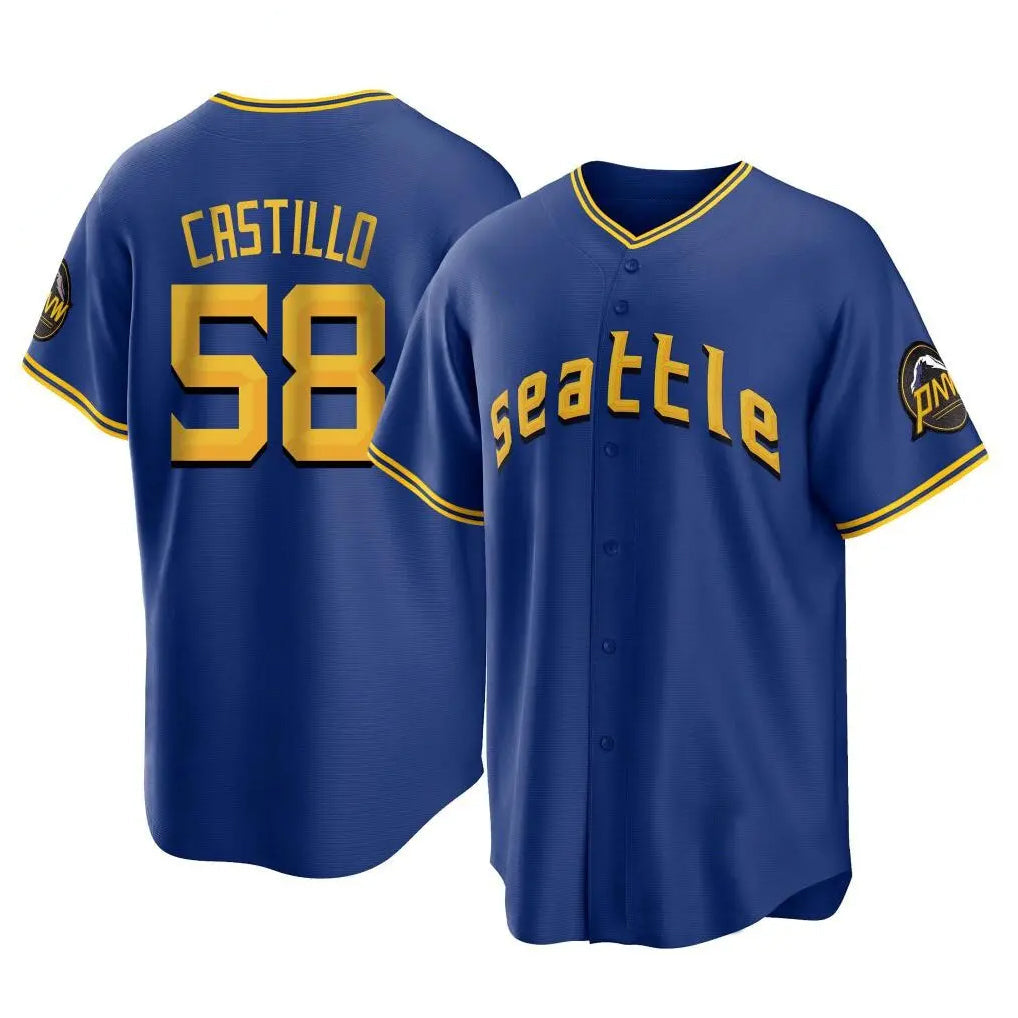Cooneas S.Mariners #58 Luis Castillo Player Royal City Connect Home Game Stitched Jerseys